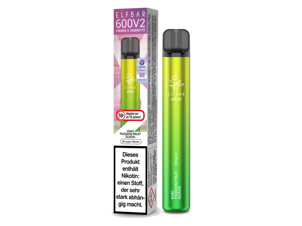 ELF BAR 600 V2 - Kiwi Passionsfrucht Guave - 20mg/ml Nikotin