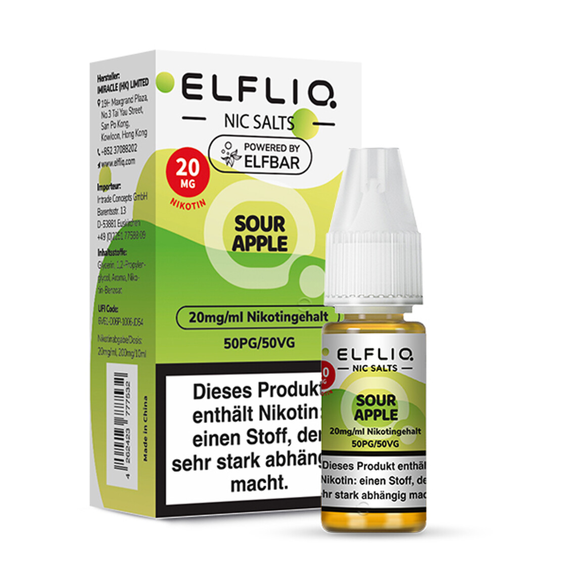 Elf Bar Elfliq 10ml - Sour Apple - Nikotinsalz