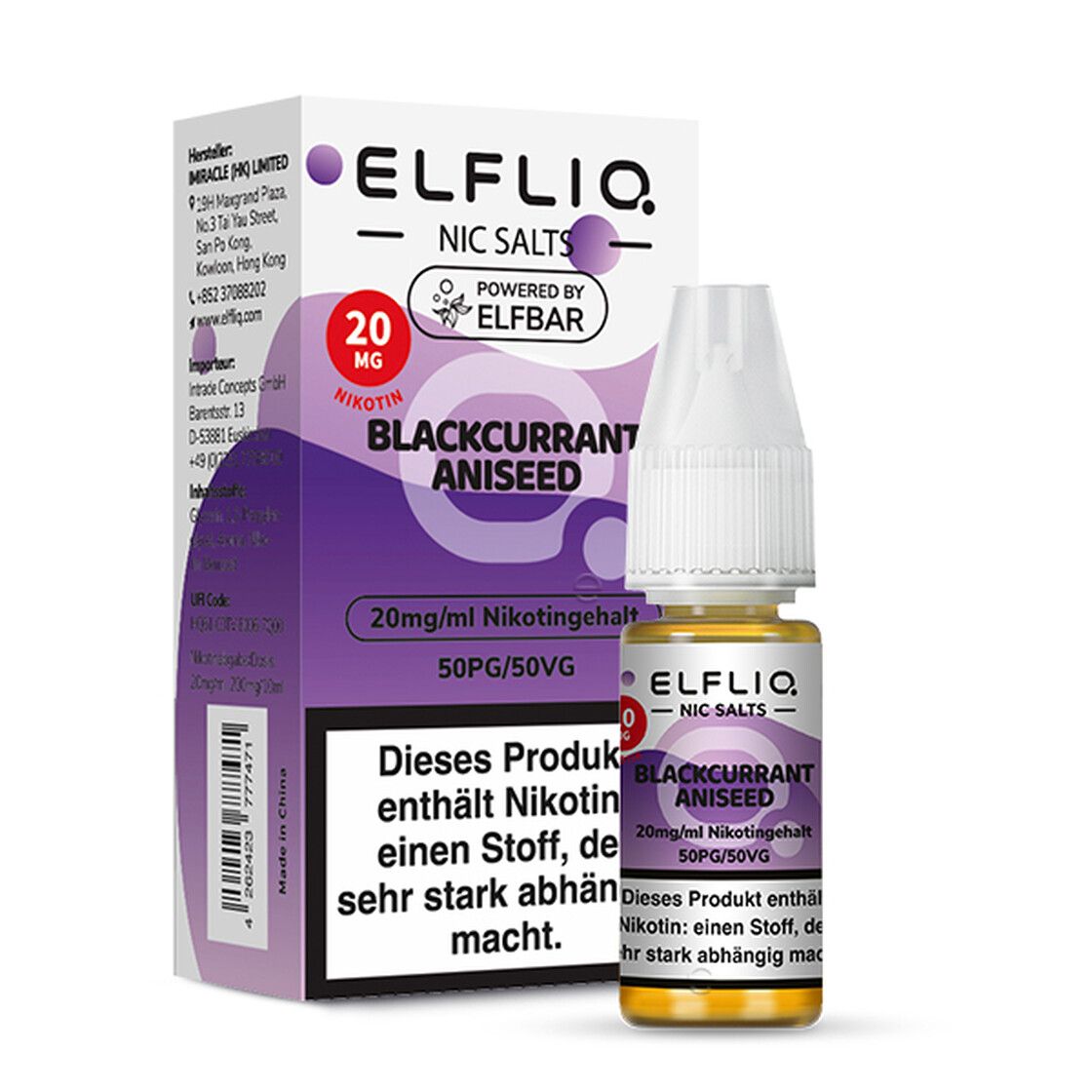 Elf Bar Elfliq 10ml - Blackcurrant Aniseed - Nikotinsalz