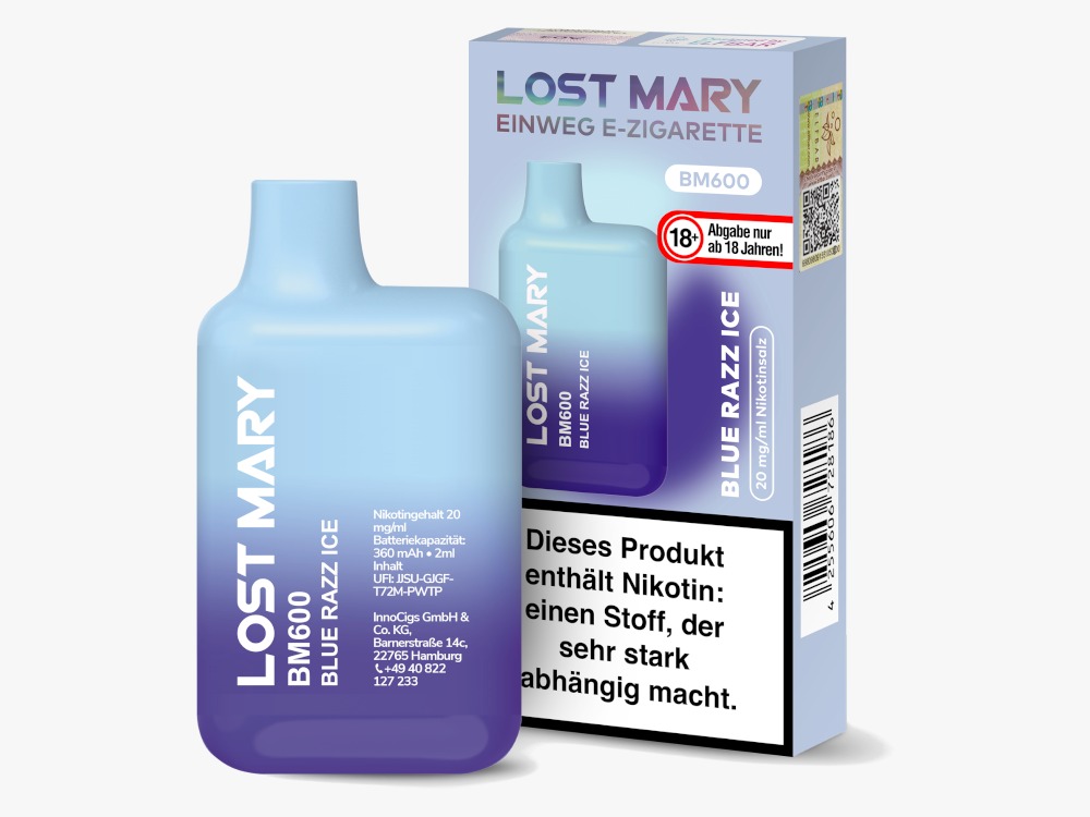 Lost Mary BM600 - Blue Razz Ice - 20mg/ml 