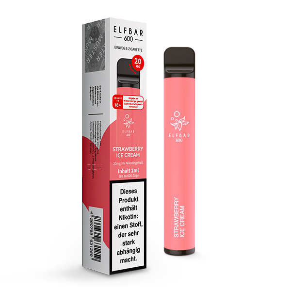 ELF BAR 600 - Strawberry Ice Cream - Ohne Nikotin